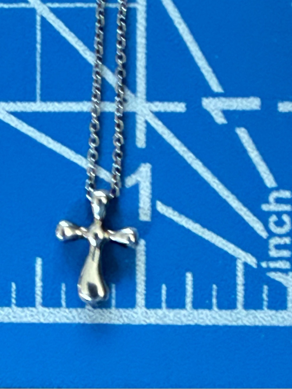 Tiffany & Co. 18” Elsa Peretti Cross Sterling Silver .925 Chain Necklace - Picture 3 of 11